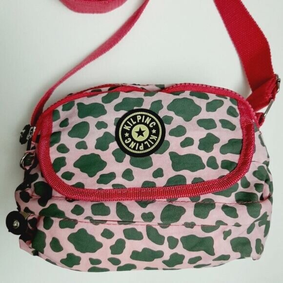 KIPLING Crossbody Shoulder Bag Cheetah Animal Print Pink - Picture 3 of 16